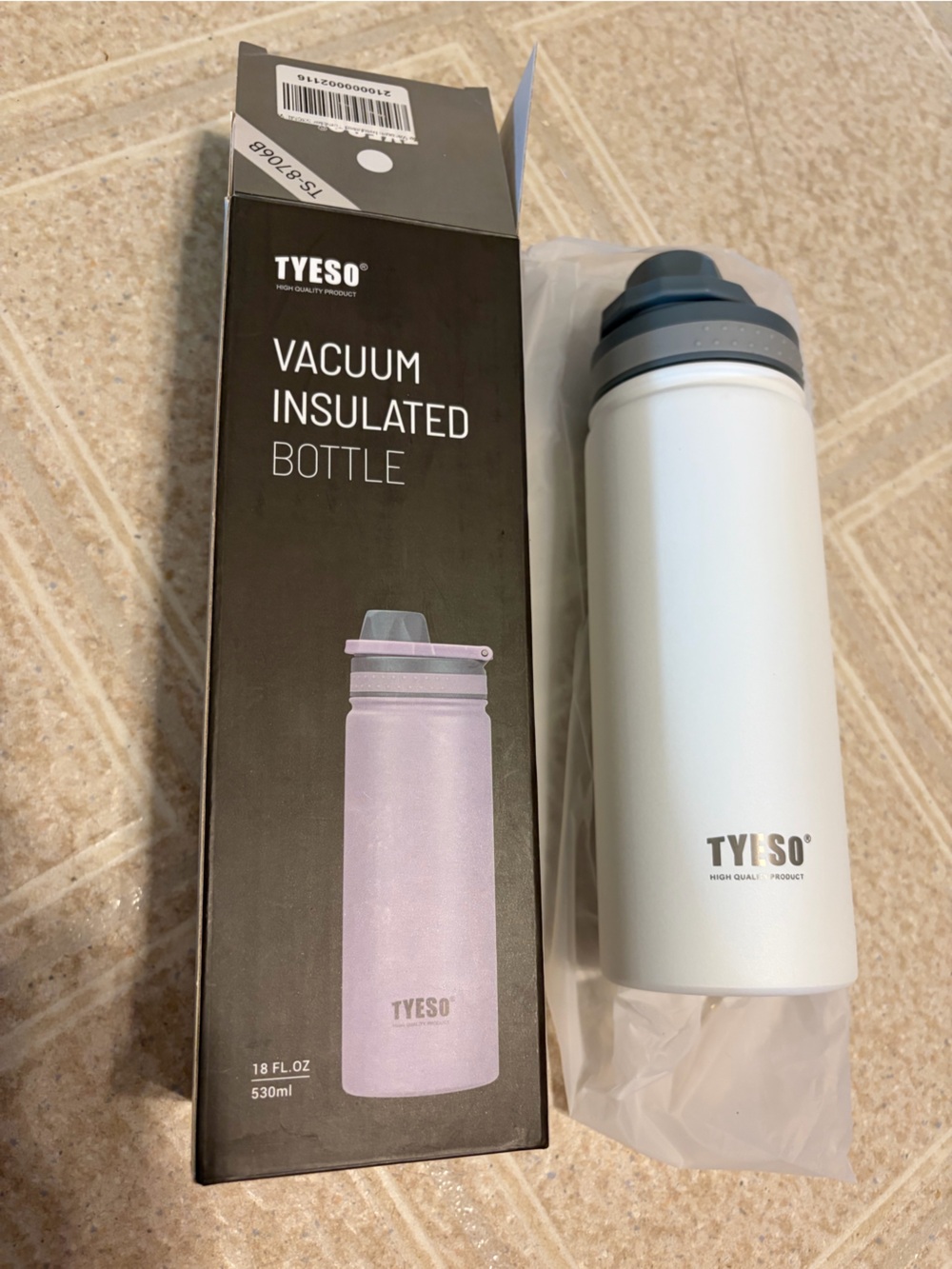 TYESO Vacuum Insulated Bottle - white